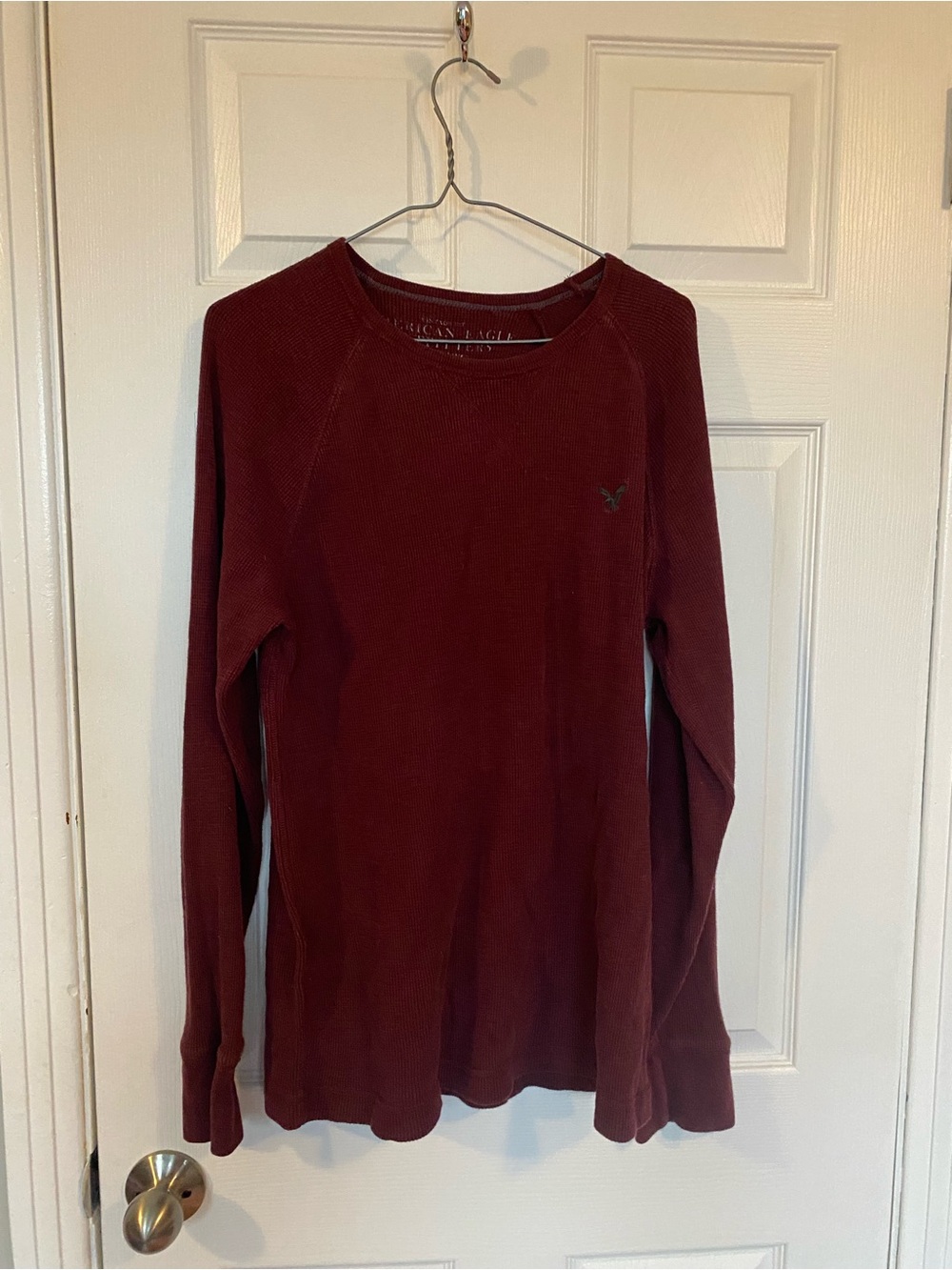 American Eagle Outfitters Vintage Fit Thermal Long Sleeve Shirt Burgundy XL